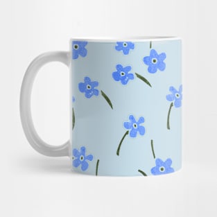 baby blue  flower  pattern Mug